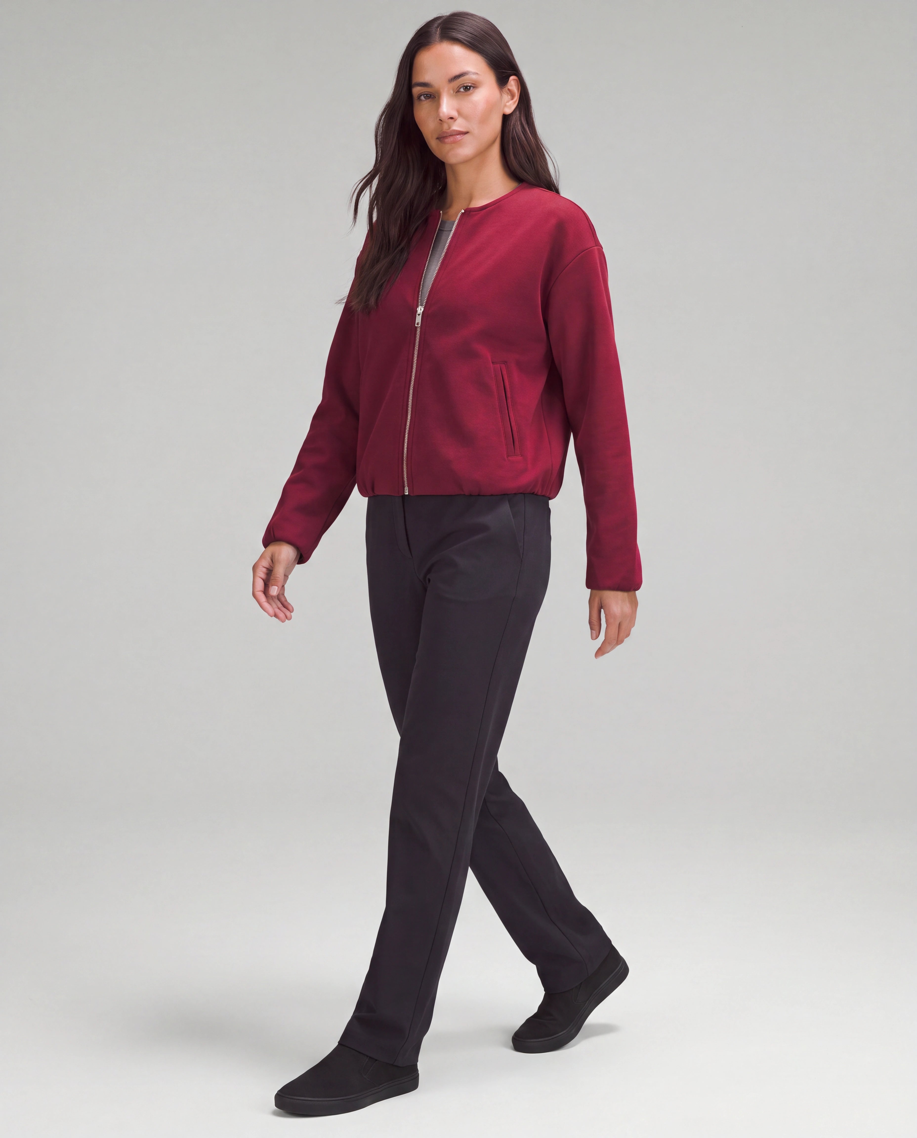 Women's Lightweight Zip Up Bomber Jacket