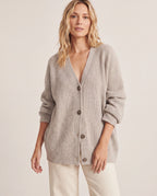 Women's Longline Oversized V Neck Button Up Knit Cardigan