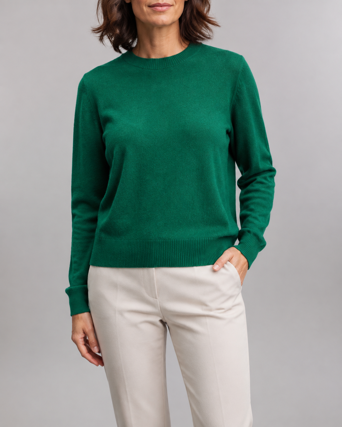 Women's Mock Neck Wool Look Knit Jumper