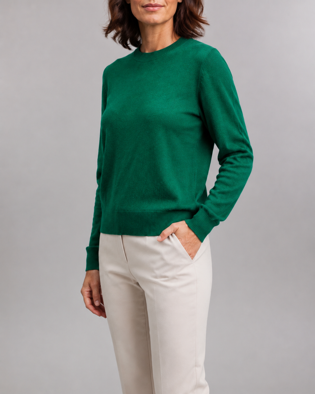 Women's Mock Neck Wool Look Knit Jumper