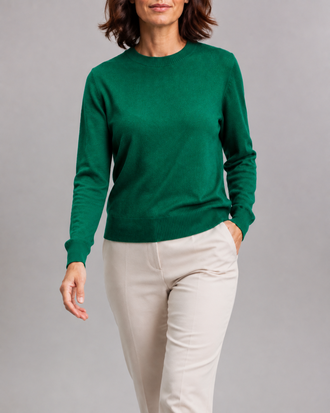 Women's Mock Neck Wool Look Knit Jumper
