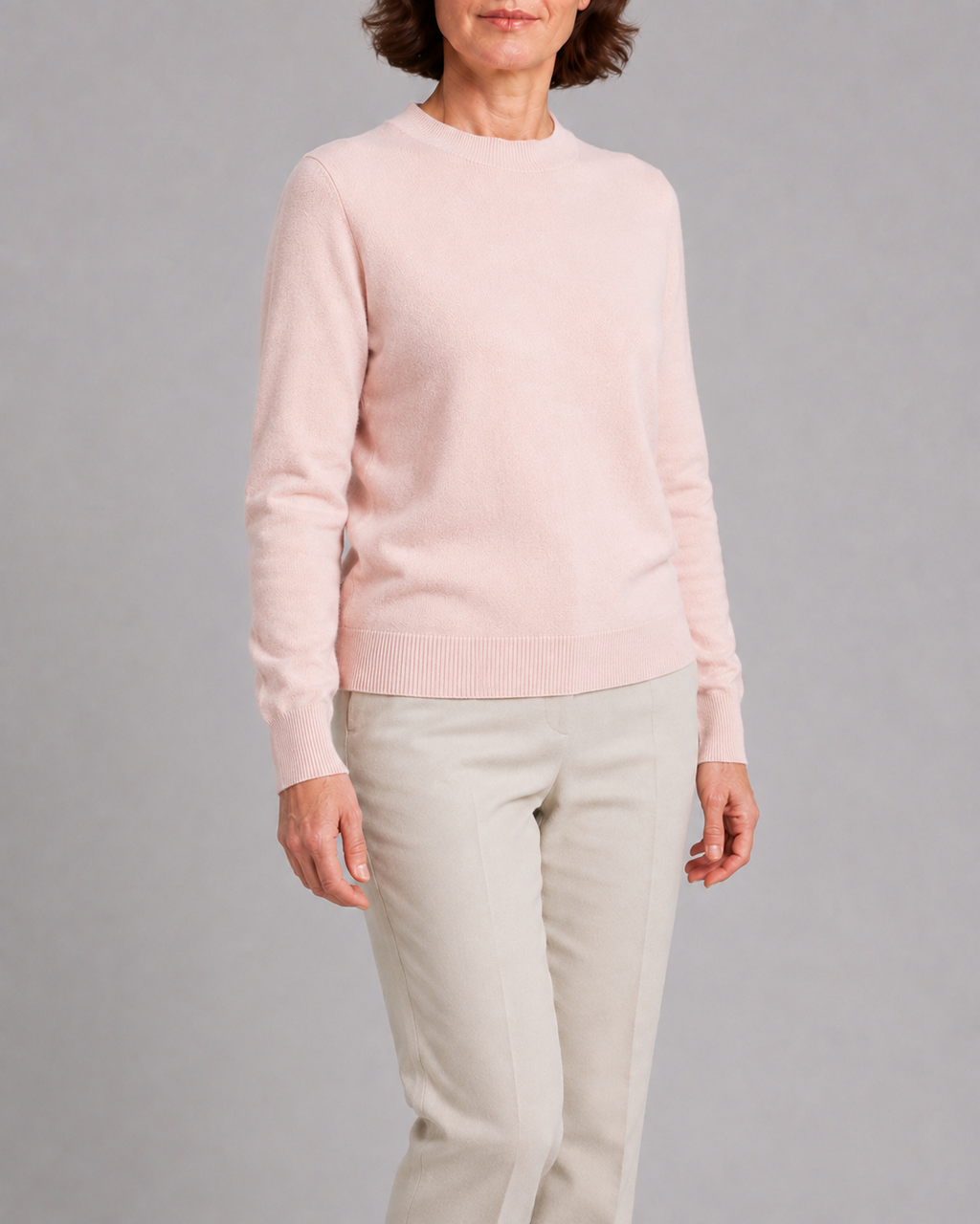 Women's Mock Neck Wool Look Knit Jumper