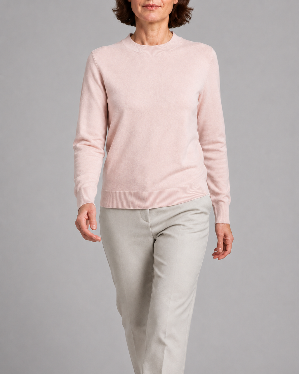 Women's Mock Neck Wool Look Knit Jumper