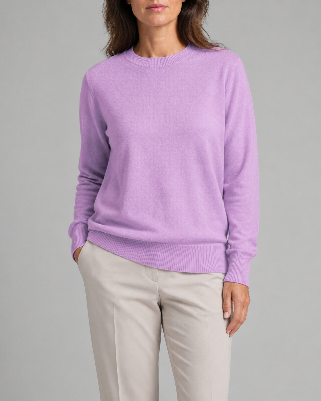 Women's Mock Neck Wool Look Knit Jumper