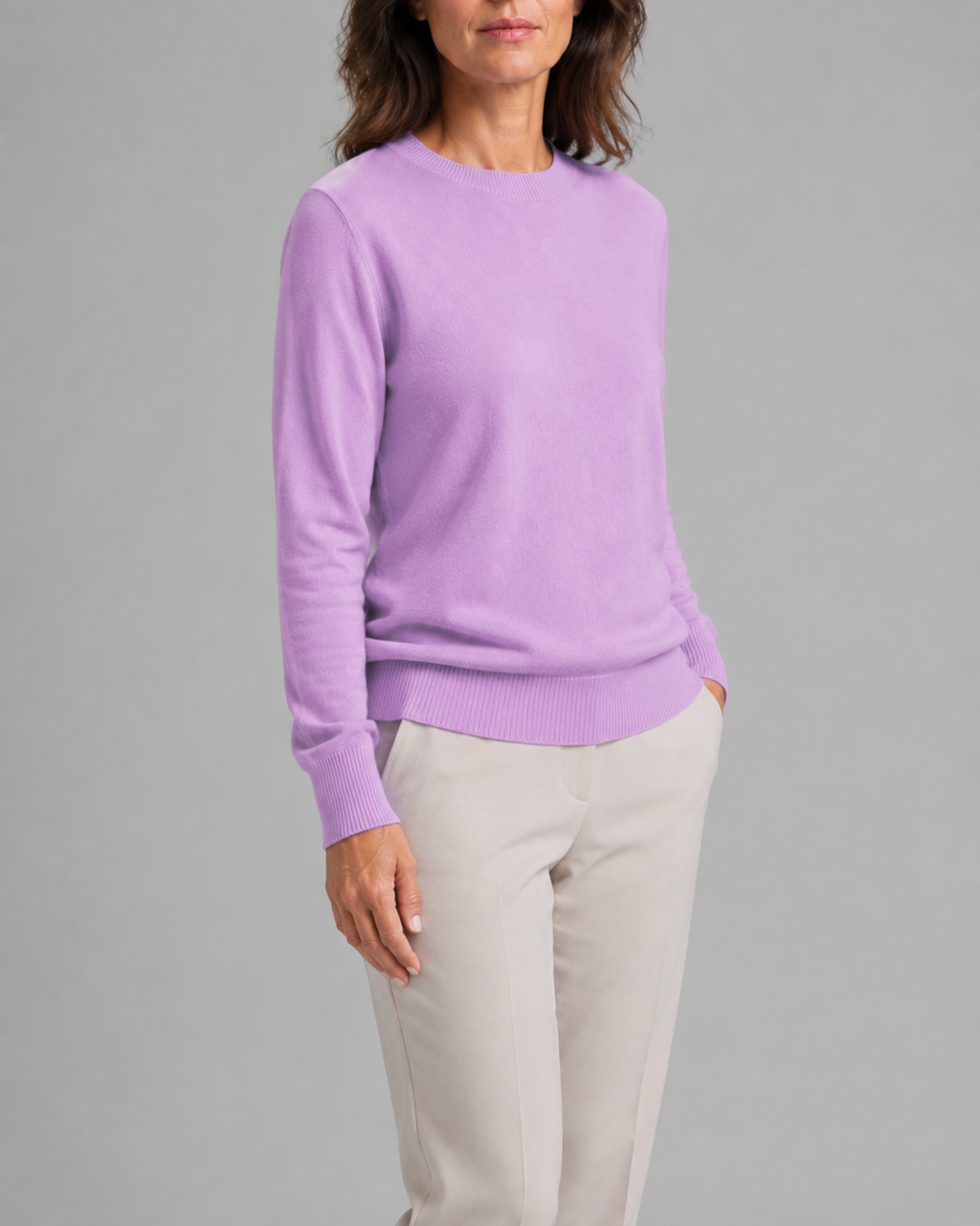 Women's Mock Neck Wool Look Knit Jumper