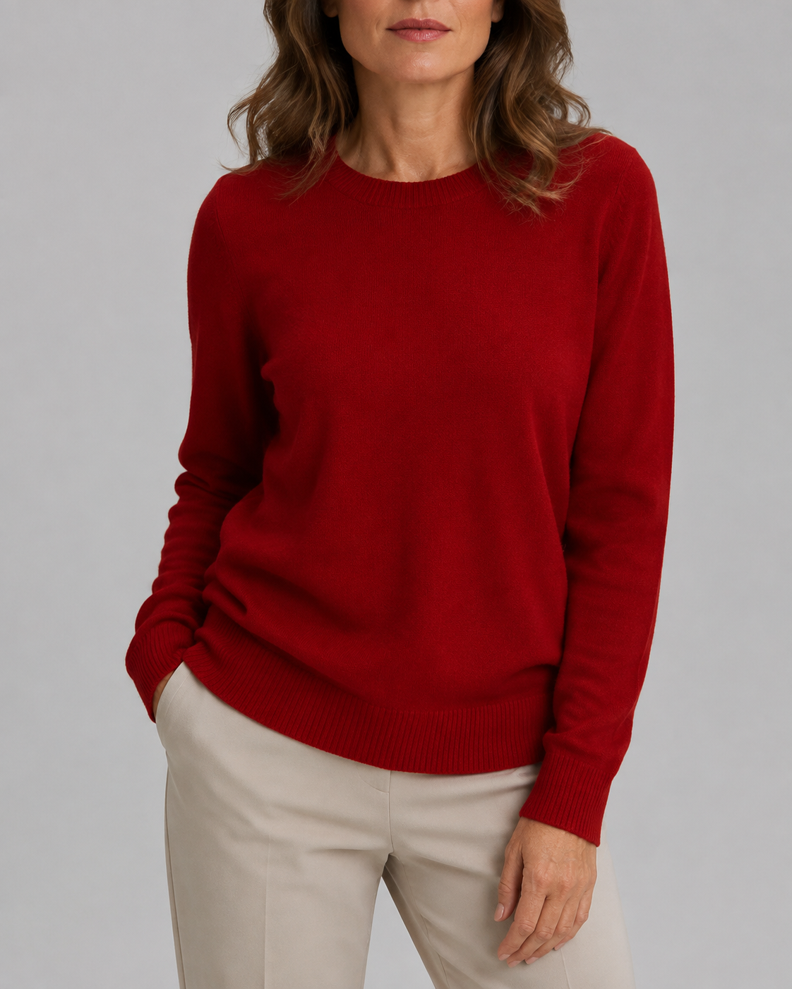Women's Mock Neck Wool Look Knit Jumper