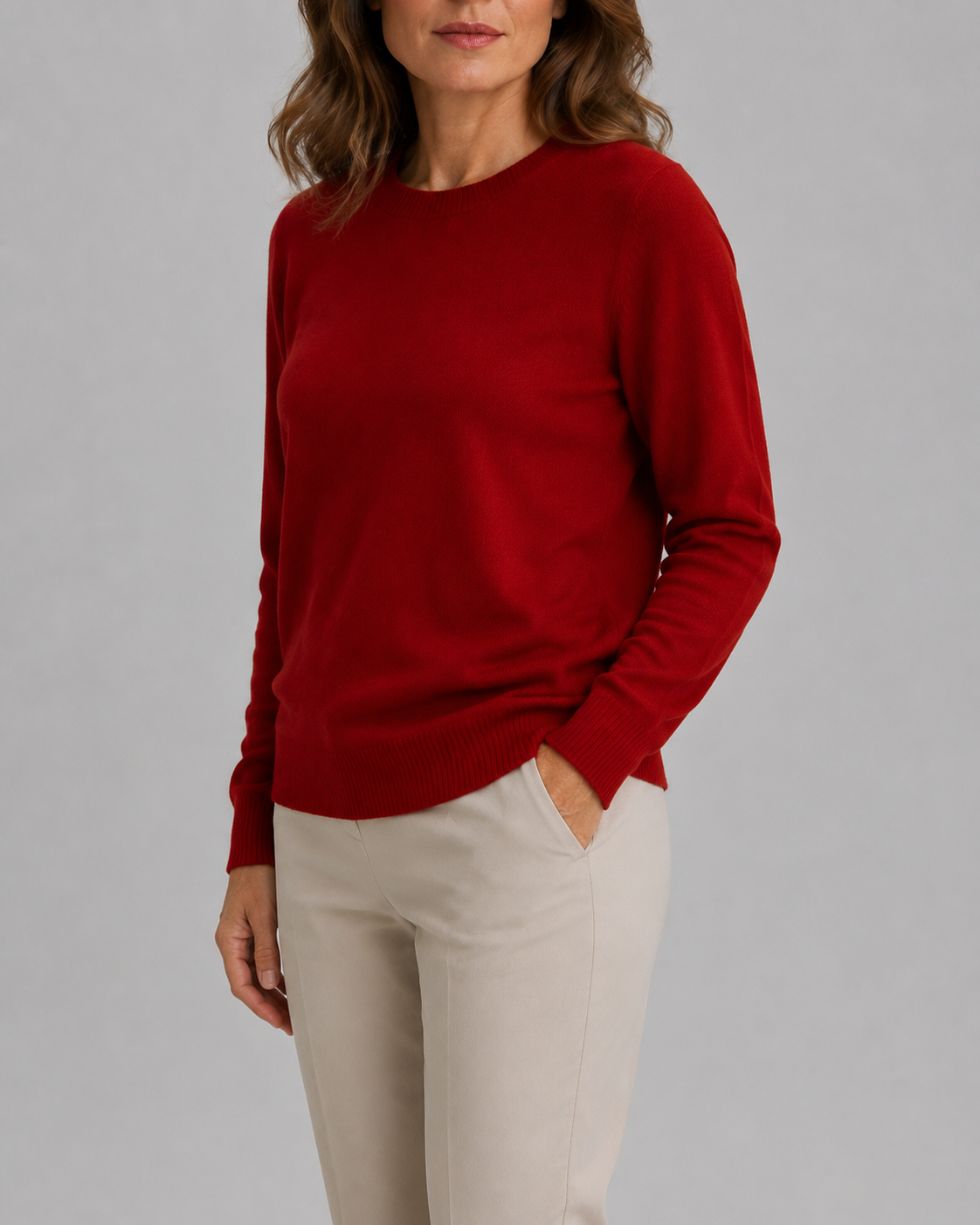 Women's Mock Neck Wool Look Knit Jumper