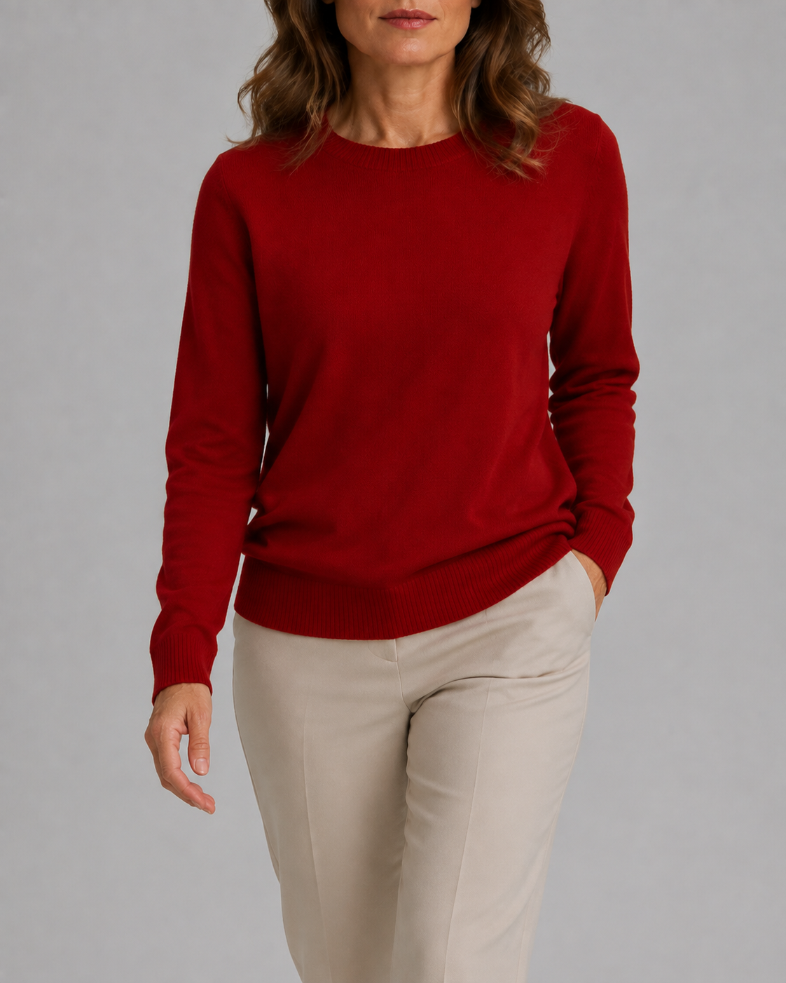 Women's Mock Neck Wool Look Knit Jumper