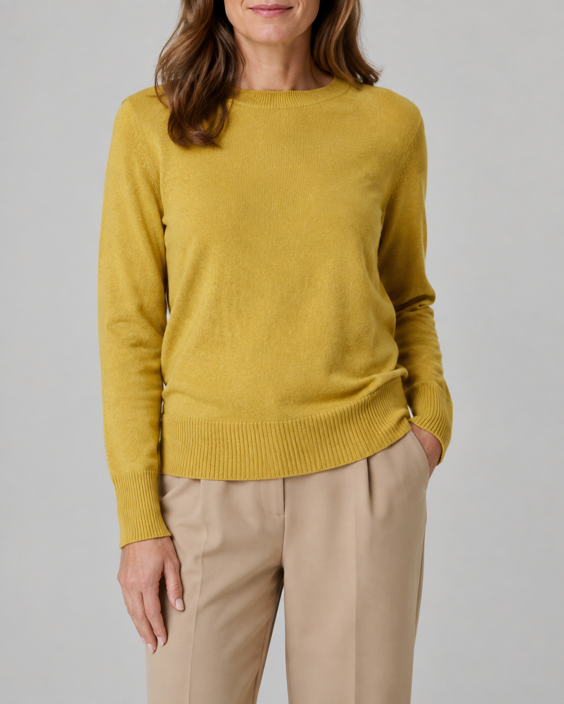 Women's Mock Neck Wool Look Knit Jumper