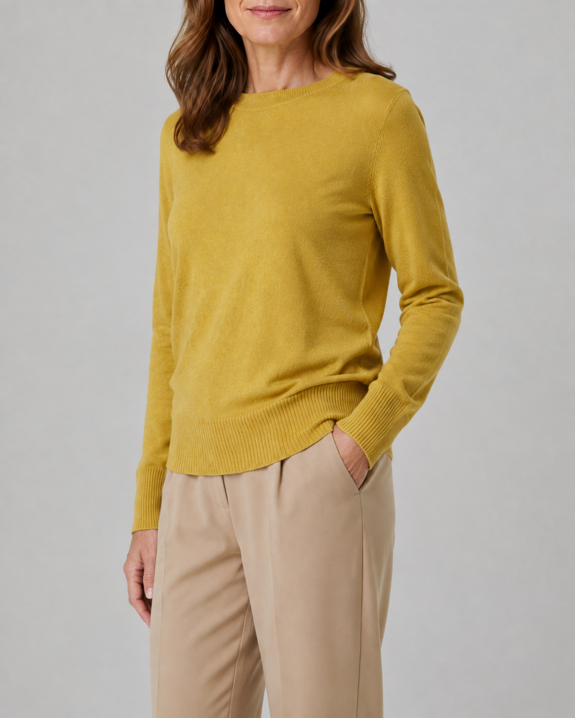Women's Mock Neck Wool Look Knit Jumper
