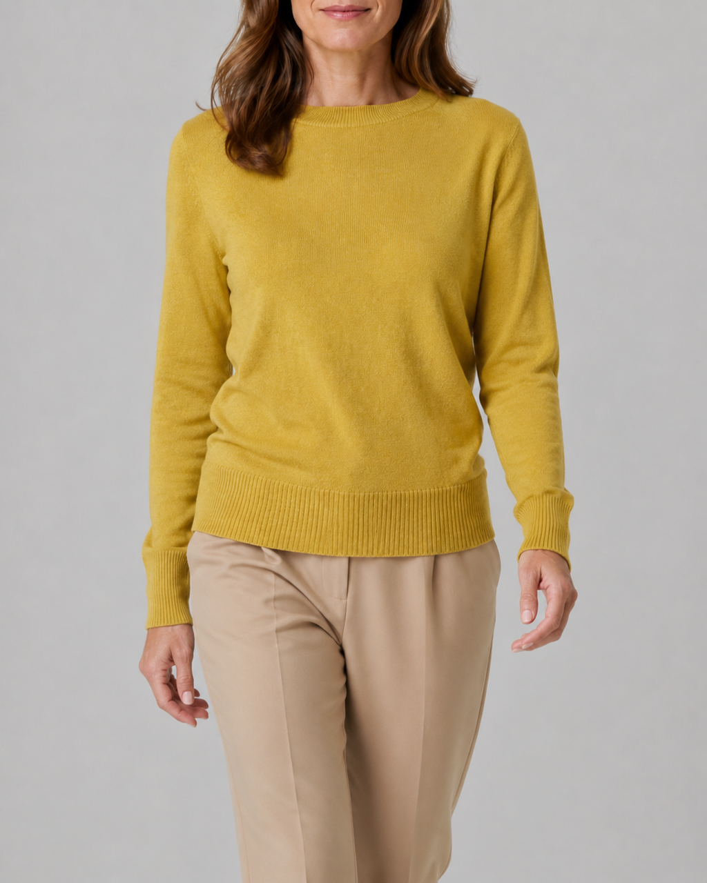 Women's Mock Neck Wool Look Knit Jumper