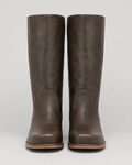 Women's Mid Calf Block Heel Riding Boots with Round Toe