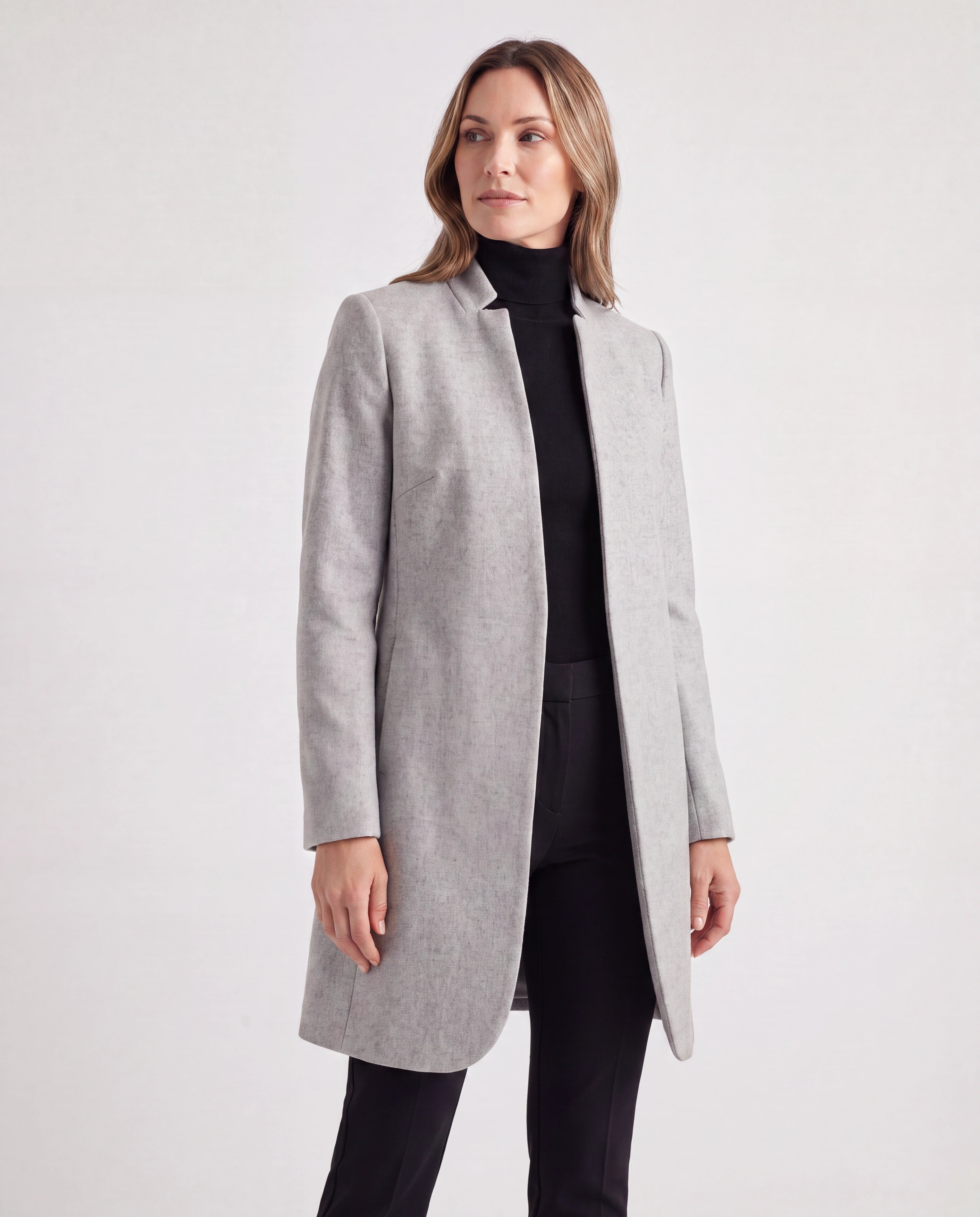 Women's Longline Single Breasted Notch Lapel Overcoat