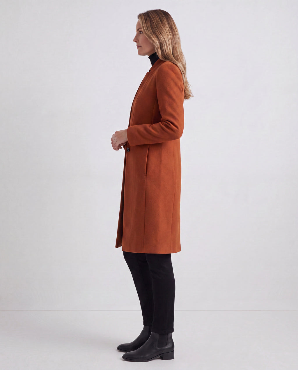 Women's Longline Single Breasted Notch Lapel Overcoat