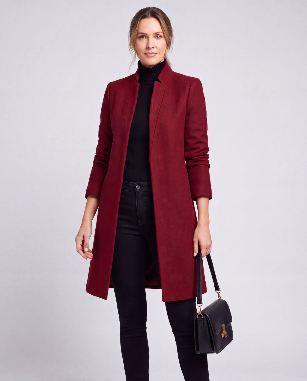 Women's Longline Single Breasted Notch Lapel Overcoat