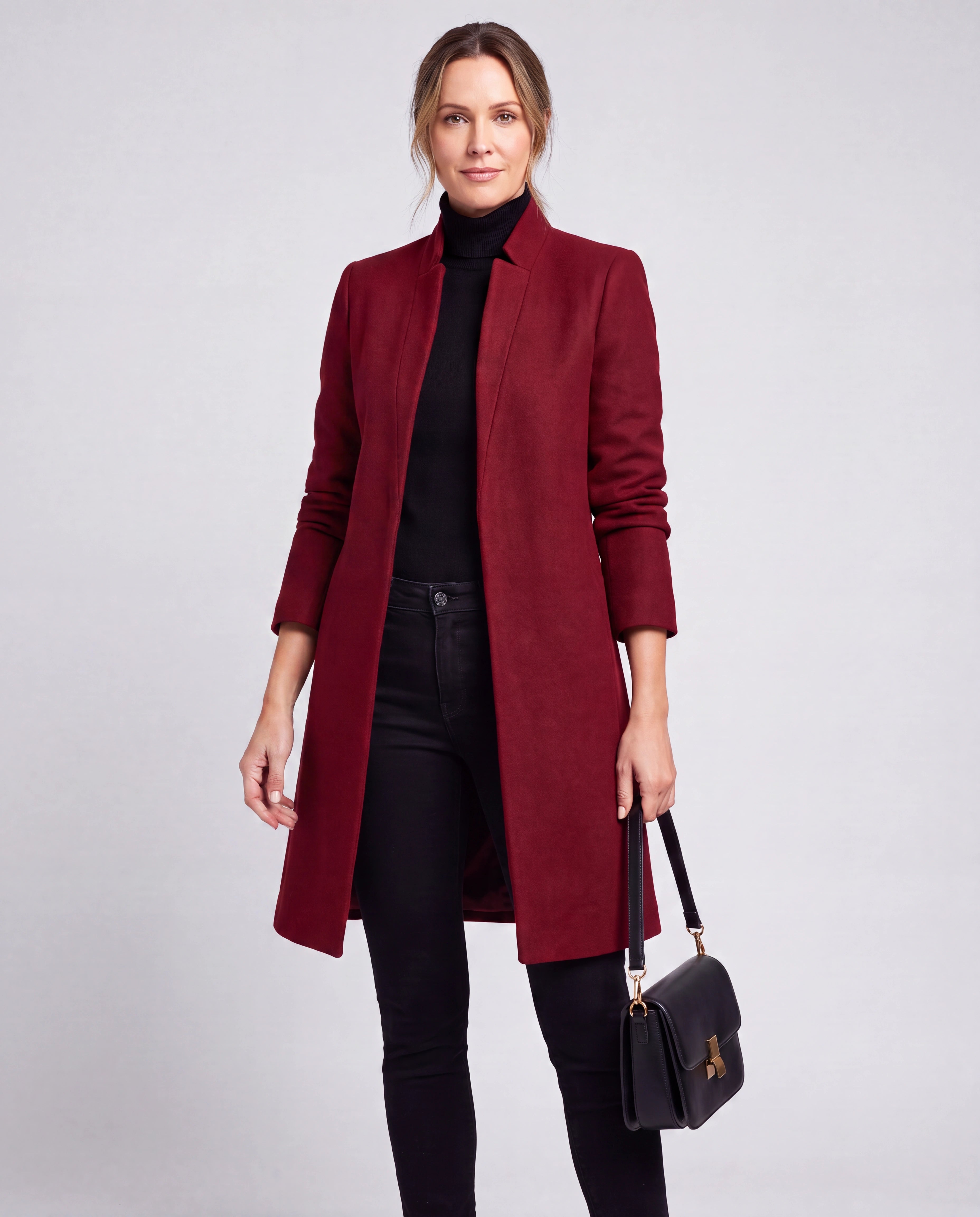 Women's Longline Single Breasted Notch Lapel Overcoat