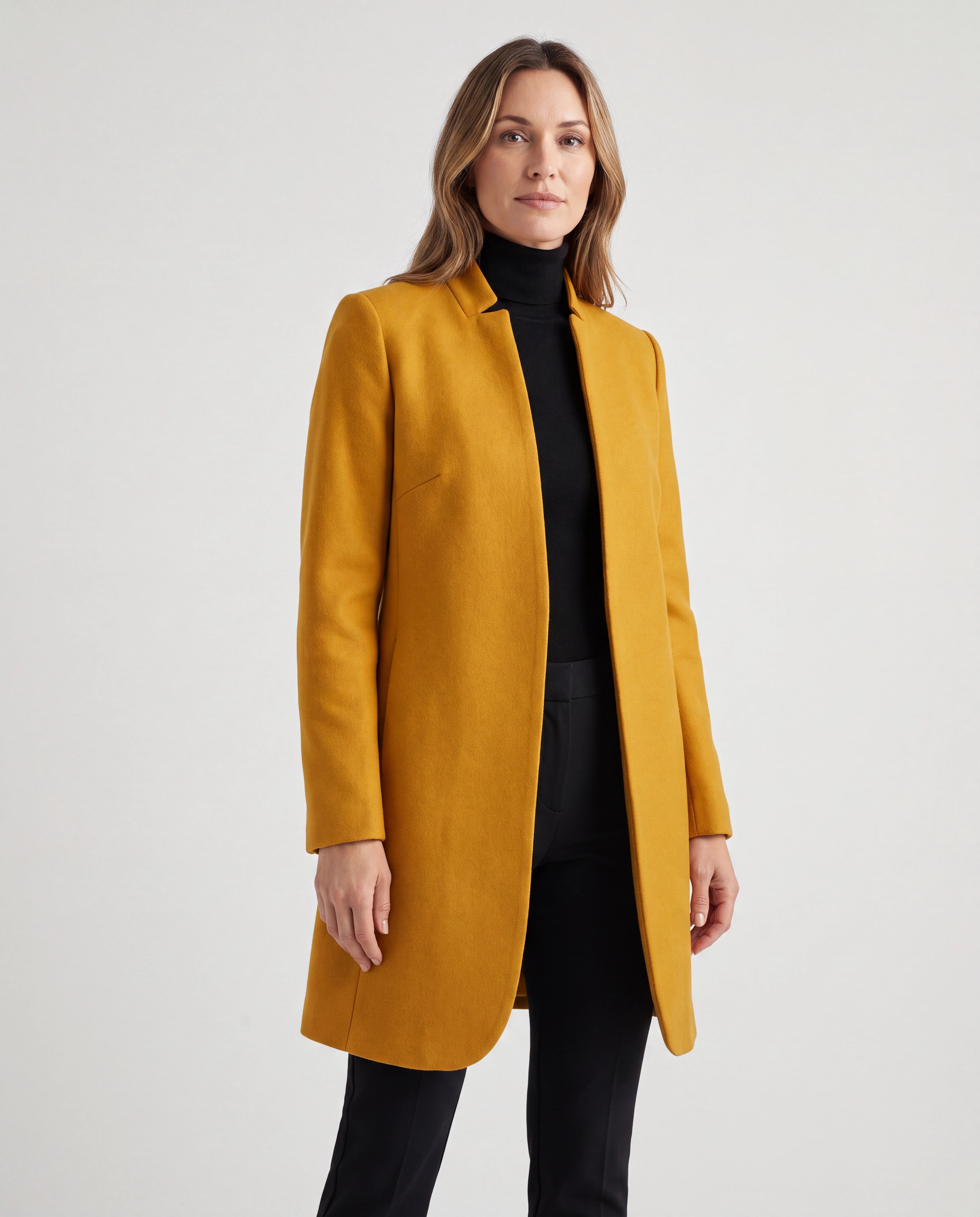 Women's Longline Single Breasted Notch Lapel Overcoat