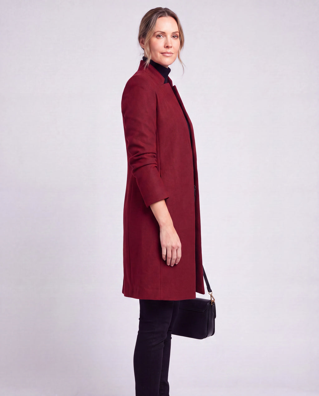 Women's Longline Single Breasted Notch Lapel Overcoat
