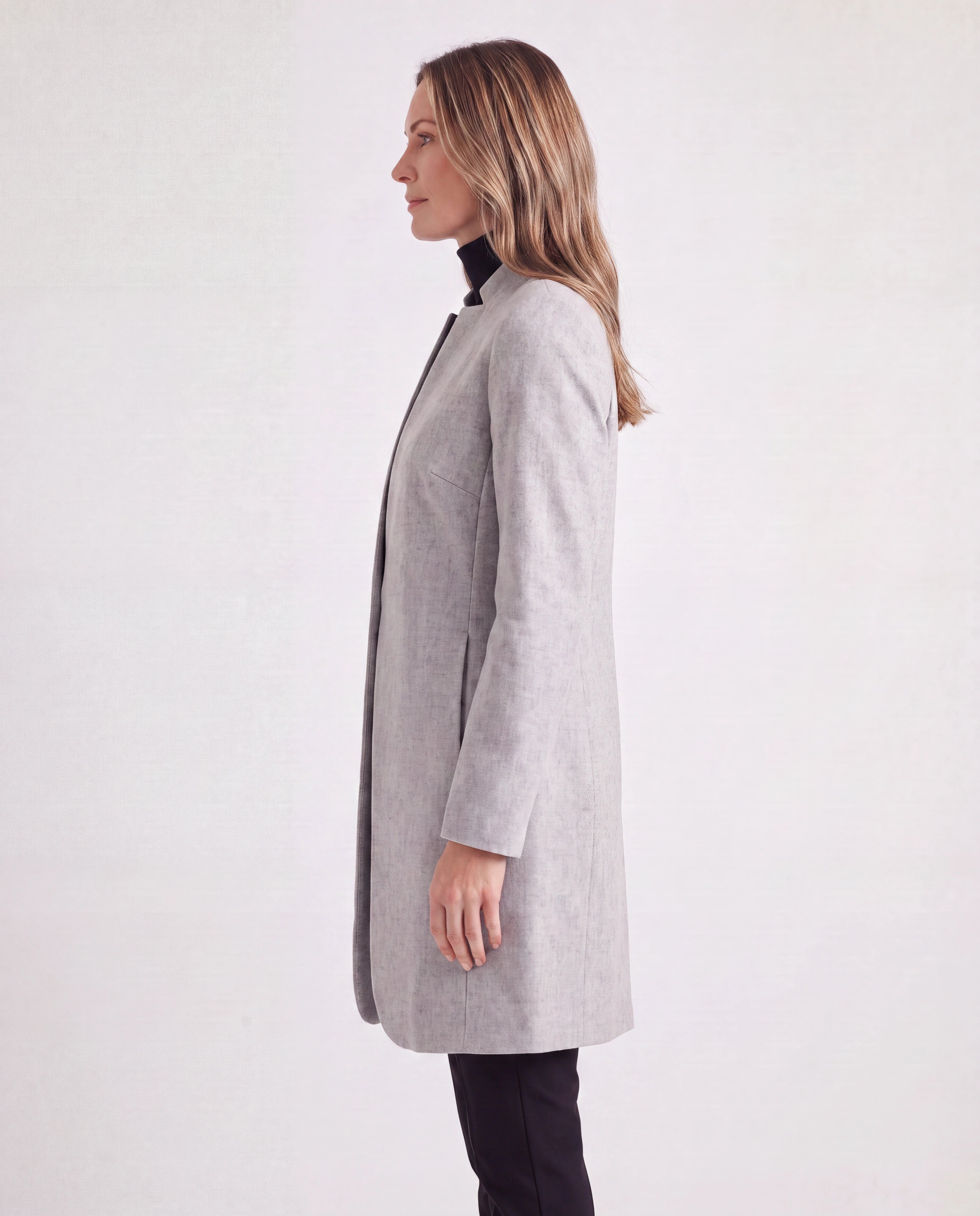 Women's Longline Single Breasted Notch Lapel Overcoat