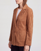 Women's Notch Lapel Blazer Jacket with Patch Pockets