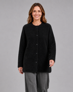 Women's Button Up Longline Knit Cardigan with Round Neck