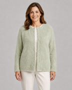 Women's Button Up Longline Knit Cardigan with Round Neck