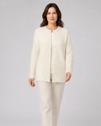 Women's Button Up Longline Knit Cardigan with Round Neck