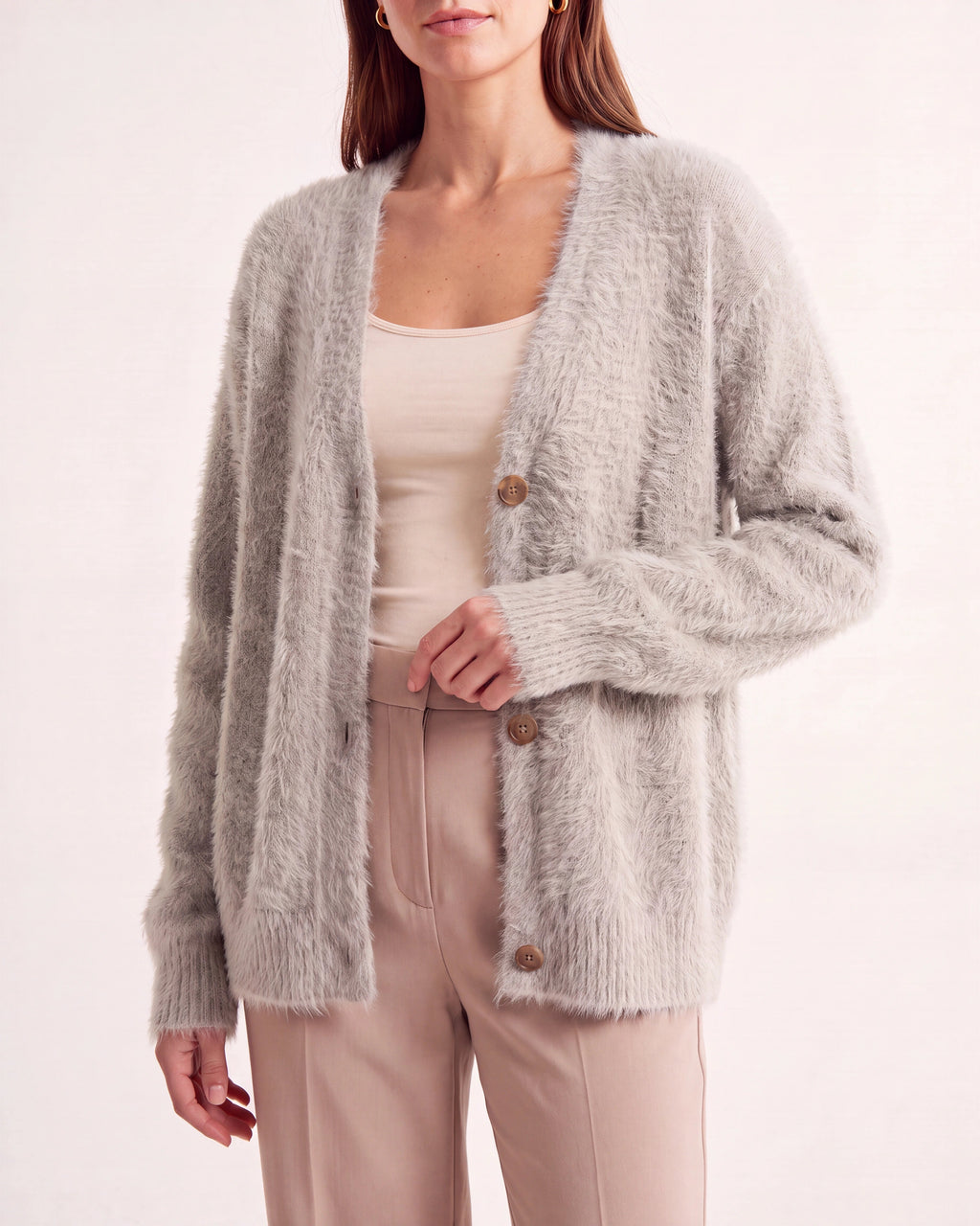 Women's Oversized Soft Knit Button Up Cardigan
