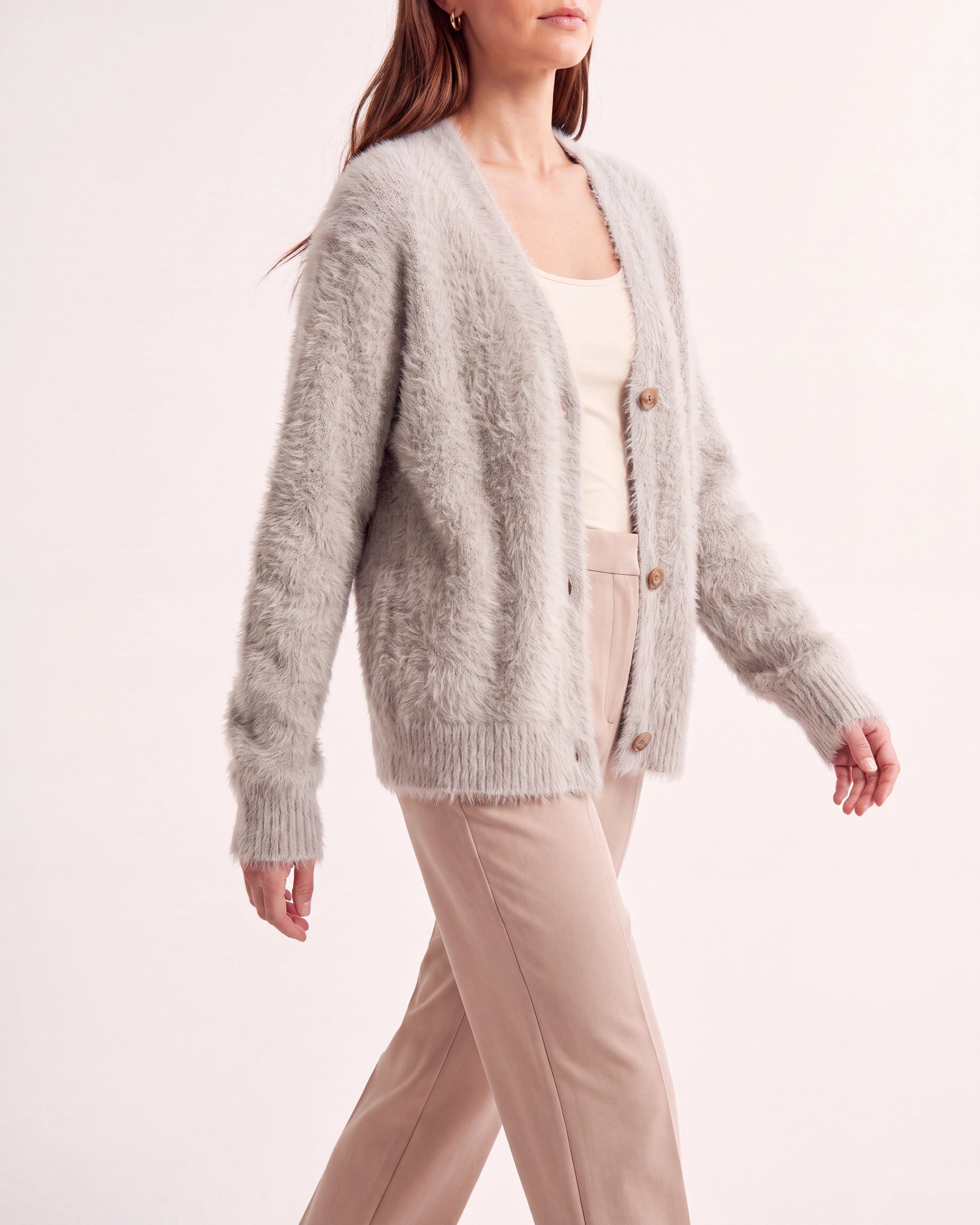 Women's Oversized Soft Knit Button Up Cardigan