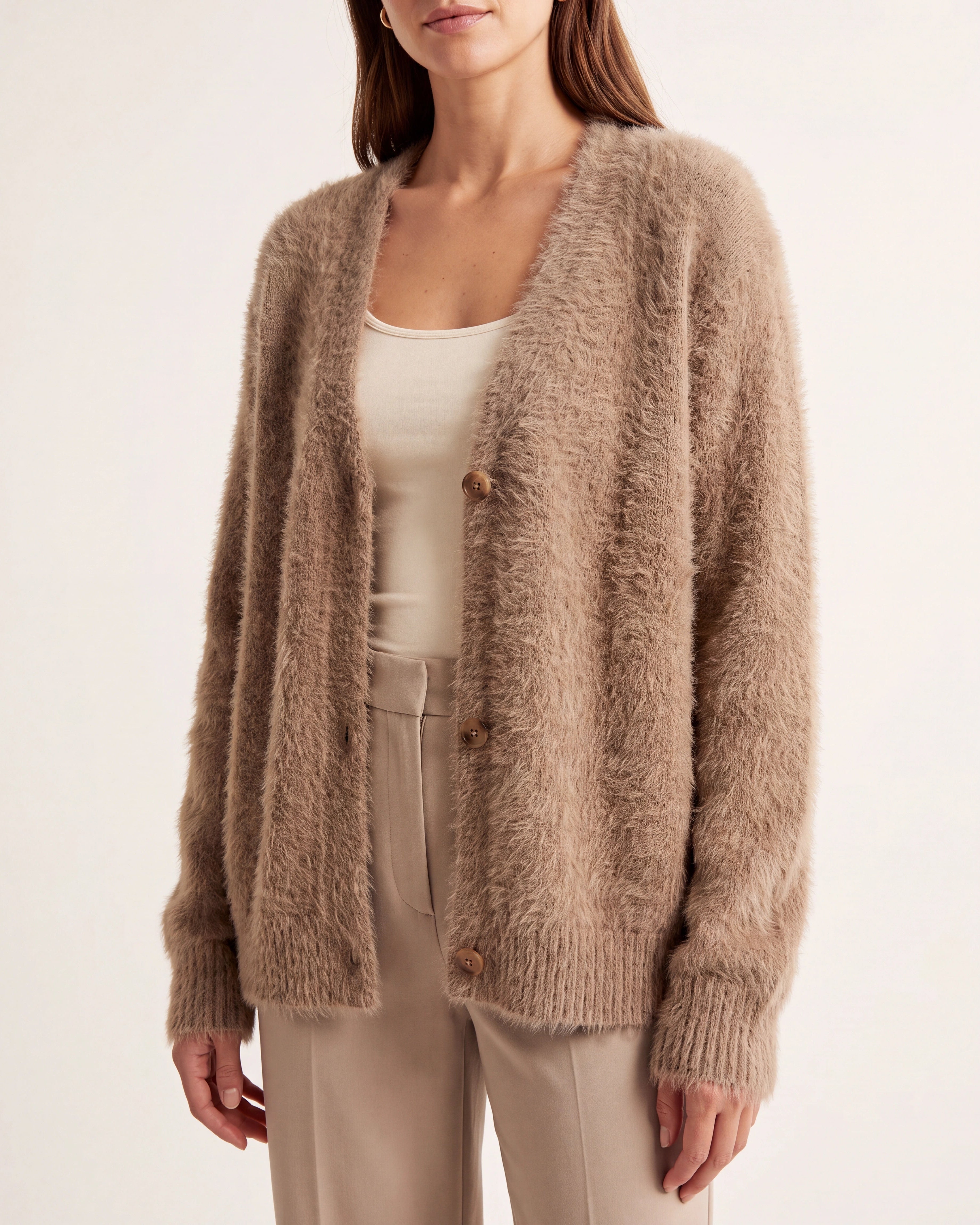 Women's Oversized Soft Knit Button Up Cardigan