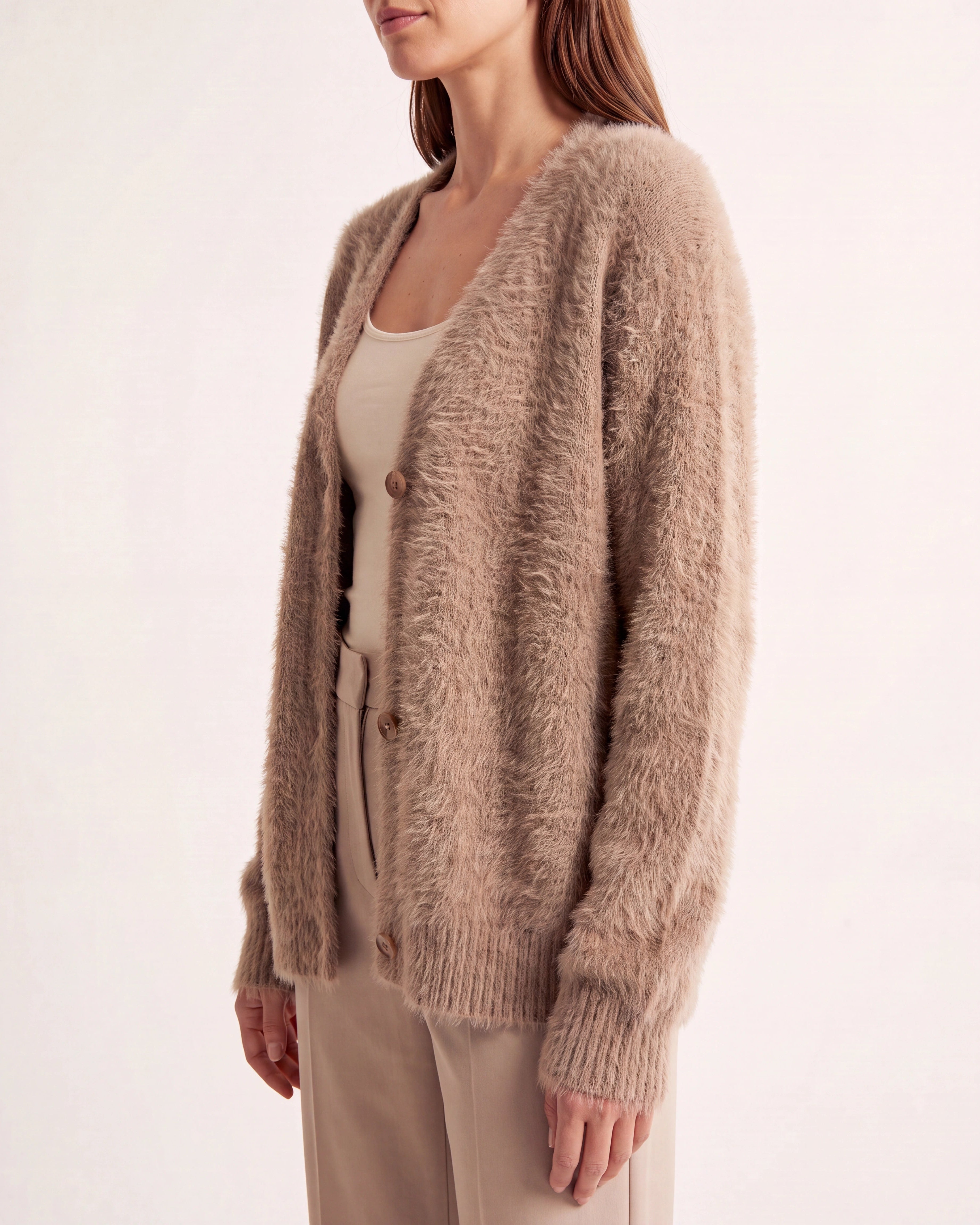 Women's Oversized Soft Knit Button Up Cardigan