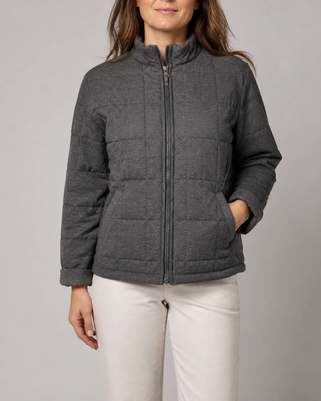 Women's Box Quilted Zip Up Padded Jacket