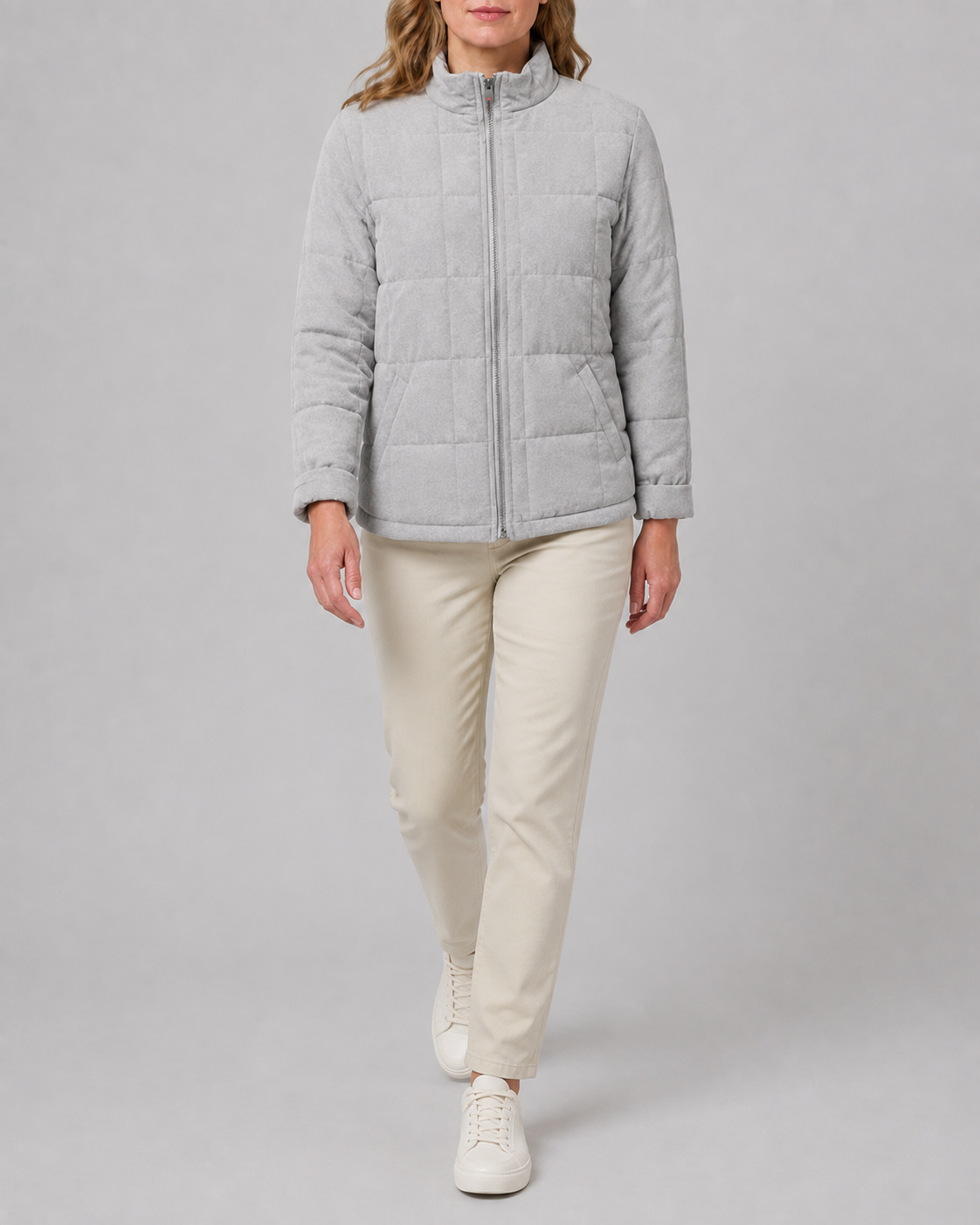 Women's Box Quilted Zip Up Padded Jacket