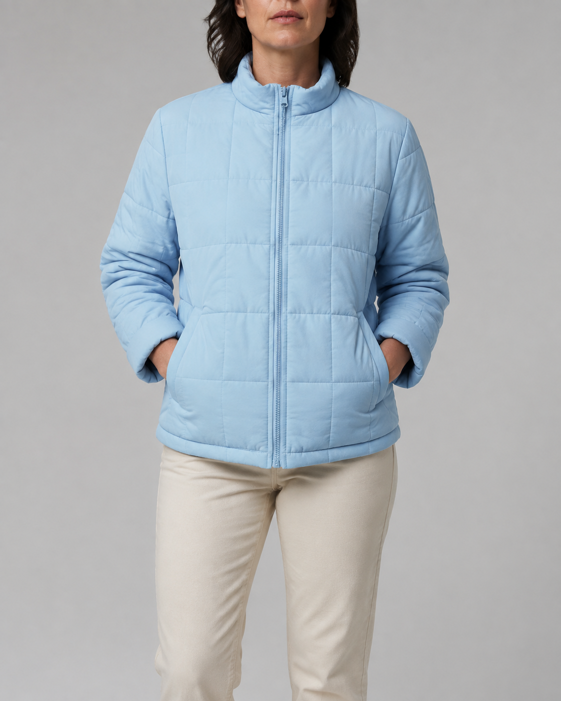 Women's Box Quilted Zip Up Padded Jacket