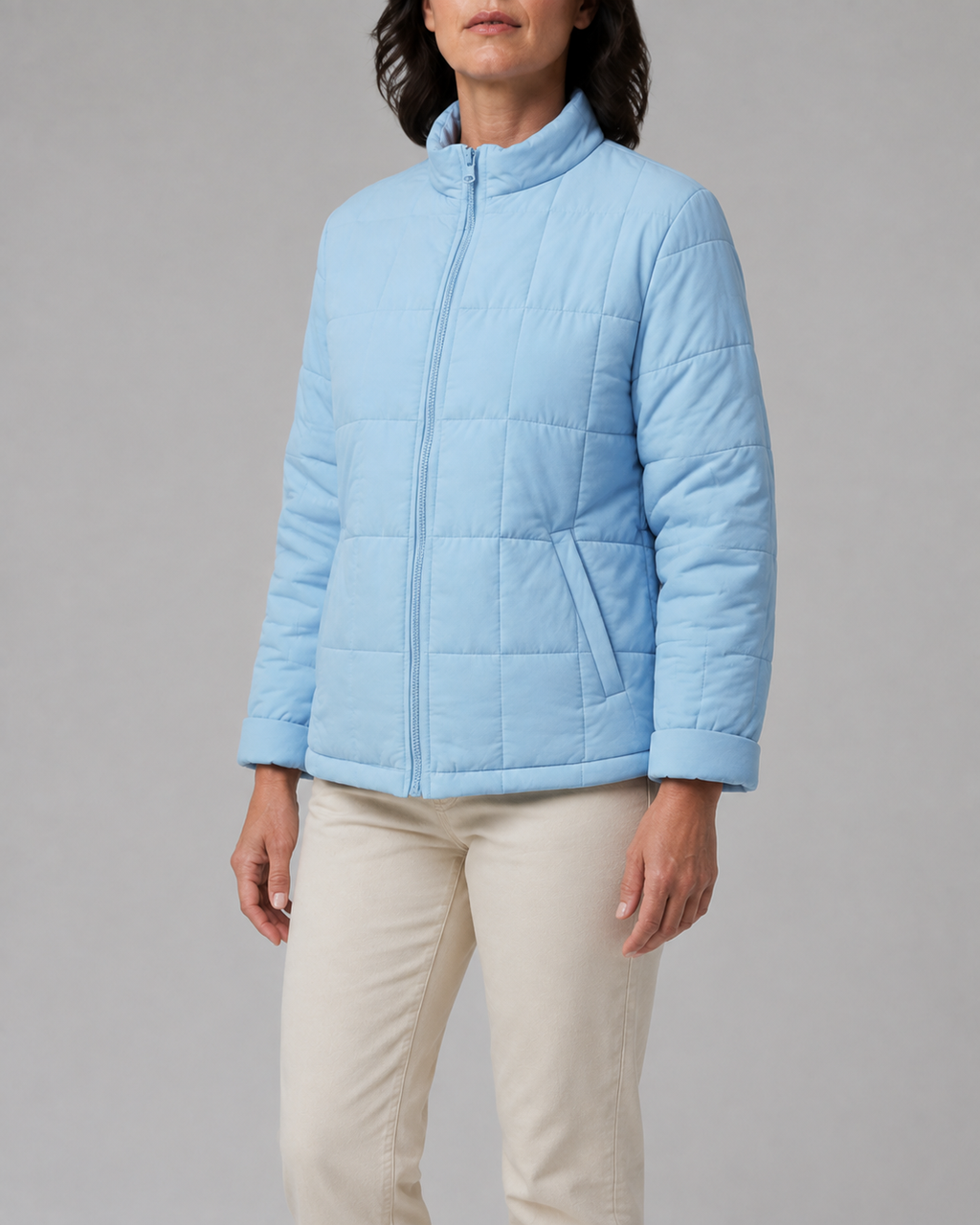 Women's Box Quilted Zip Up Padded Jacket