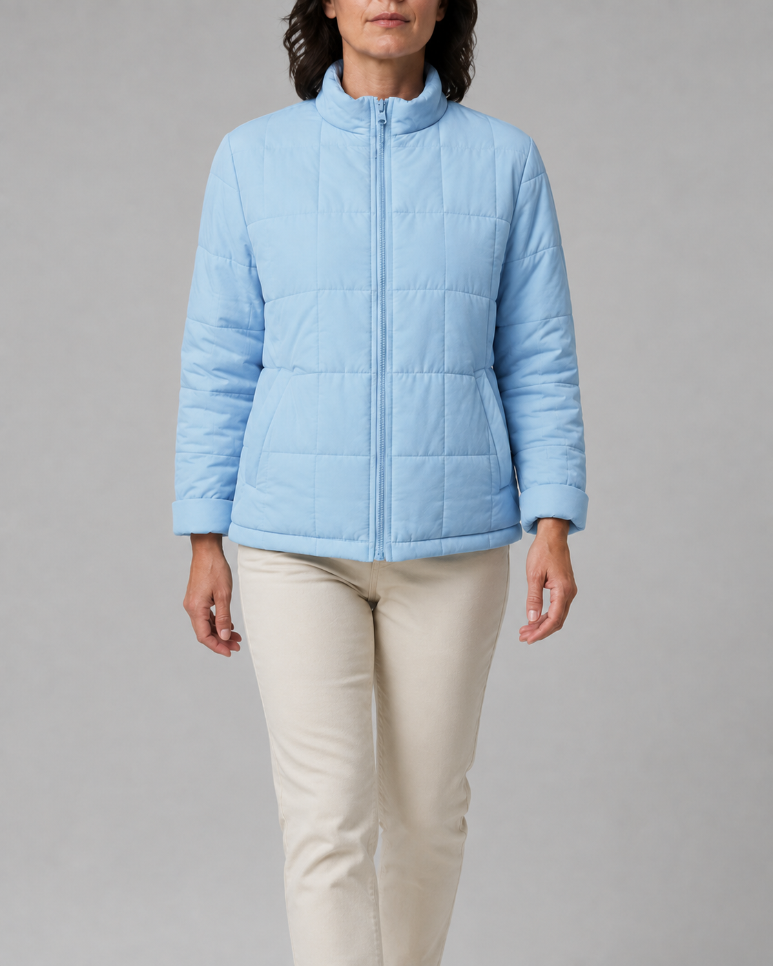 Women's Box Quilted Zip Up Padded Jacket