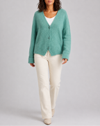 Women's V Neck Button Front Knit Cardigan