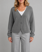 Women's V Neck Button Front Knit Cardigan