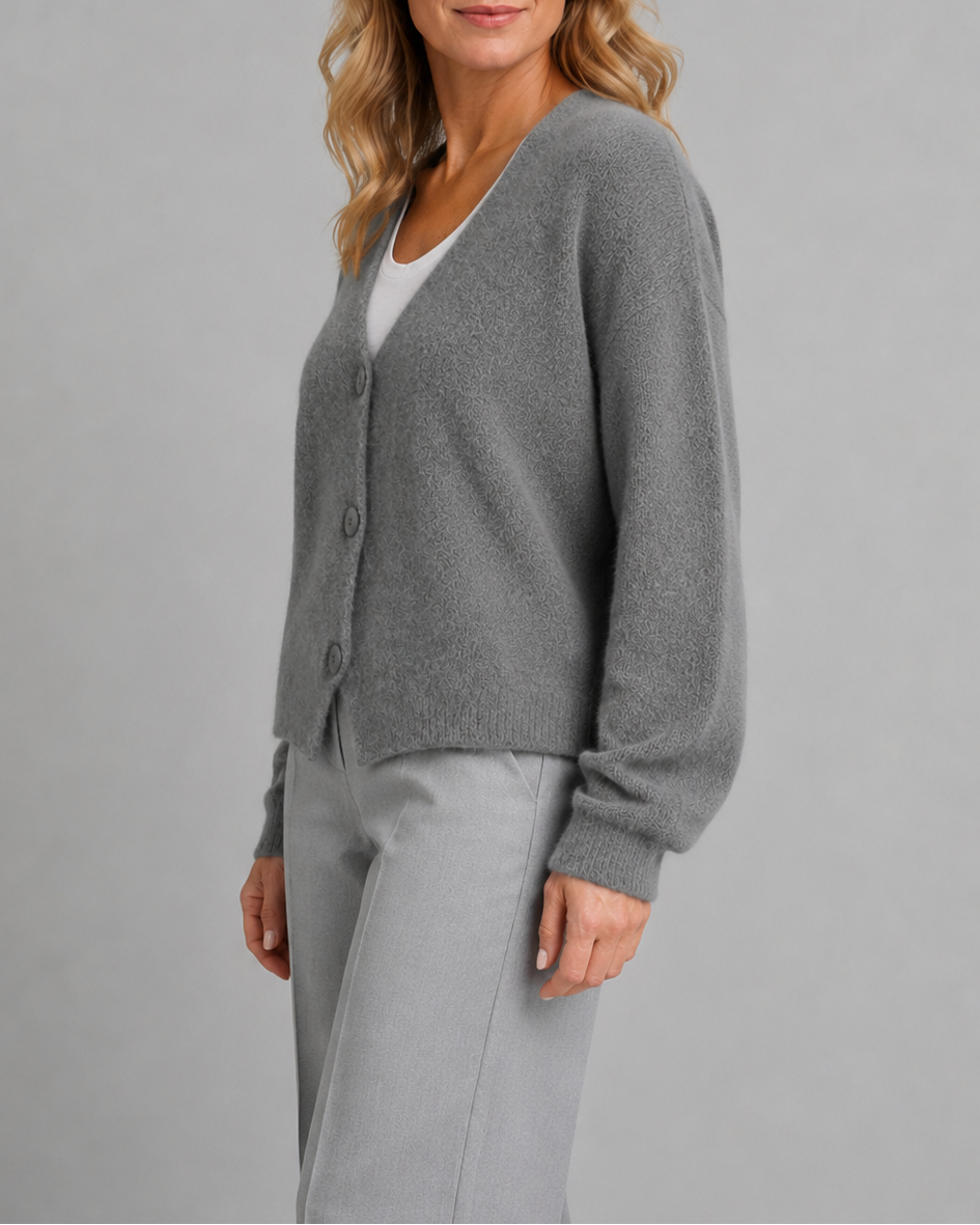 Women's V Neck Button Front Knit Cardigan