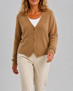 Women's V Neck Button Front Knit Cardigan