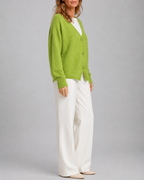 Women's V Neck Button Front Knit Cardigan
