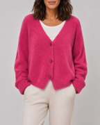 Women's V Neck Button Front Knit Cardigan