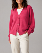 Women's V Neck Button Front Knit Cardigan