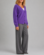 Women's V Neck Button Front Knit Cardigan
