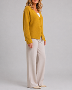 Women's V Neck Button Front Knit Cardigan
