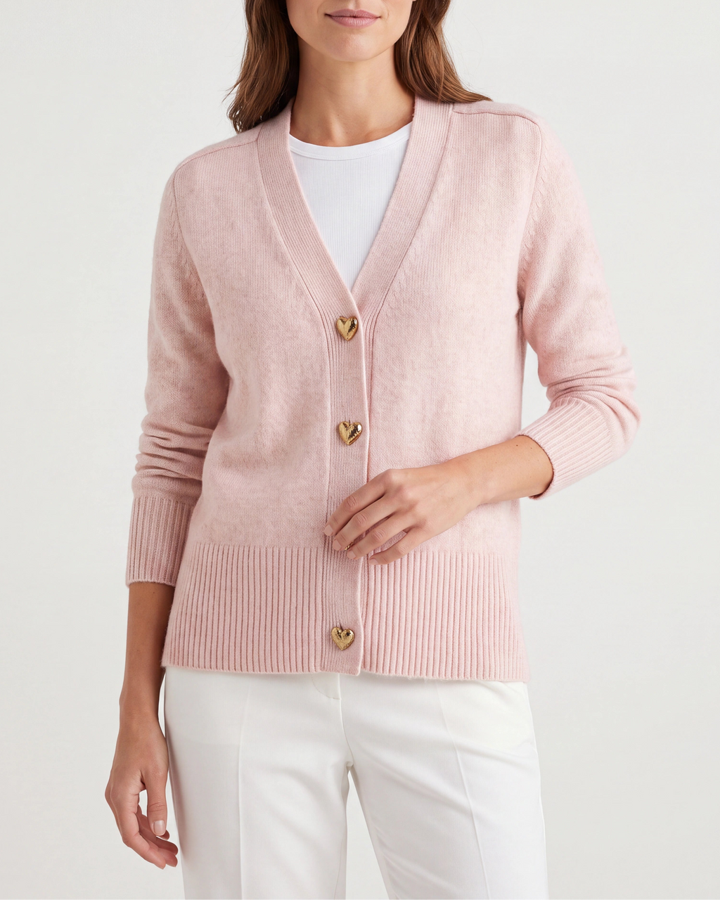 Women's Knit V Neck Button Up Cardigan