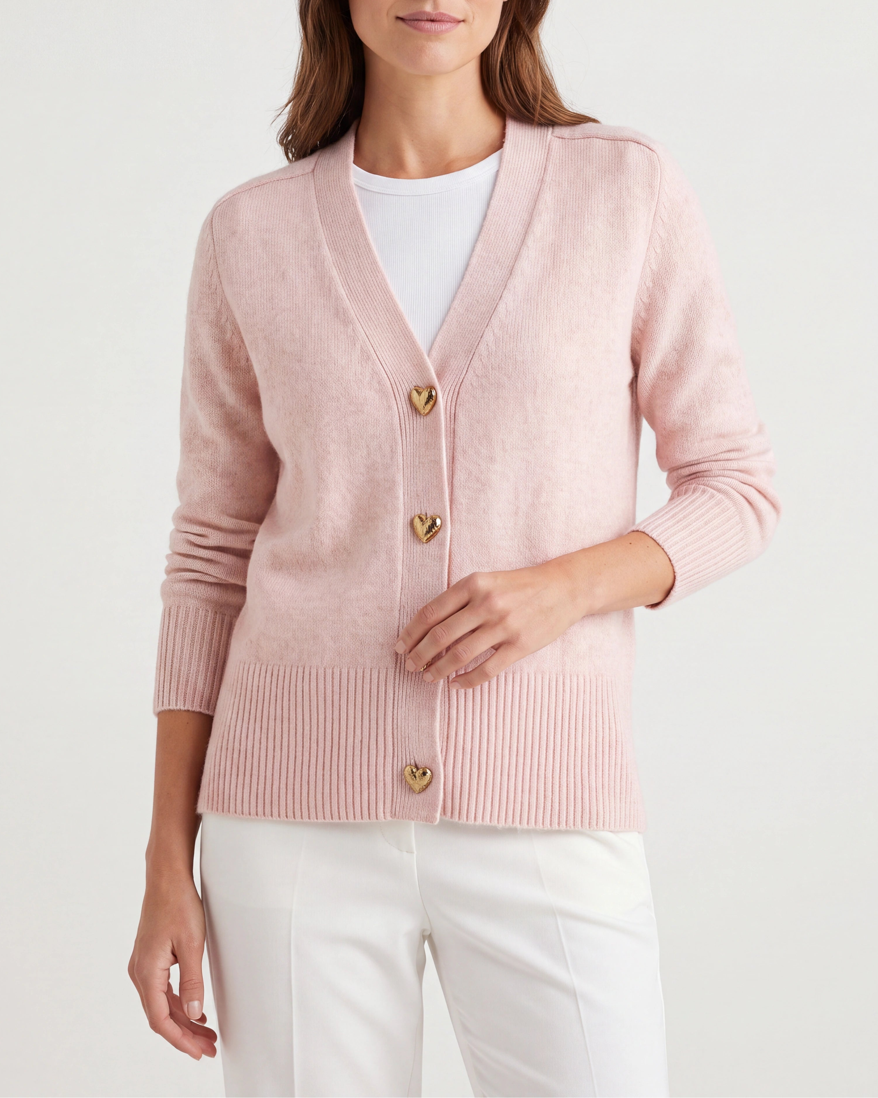 Women's Knit V Neck Button Up Cardigan
