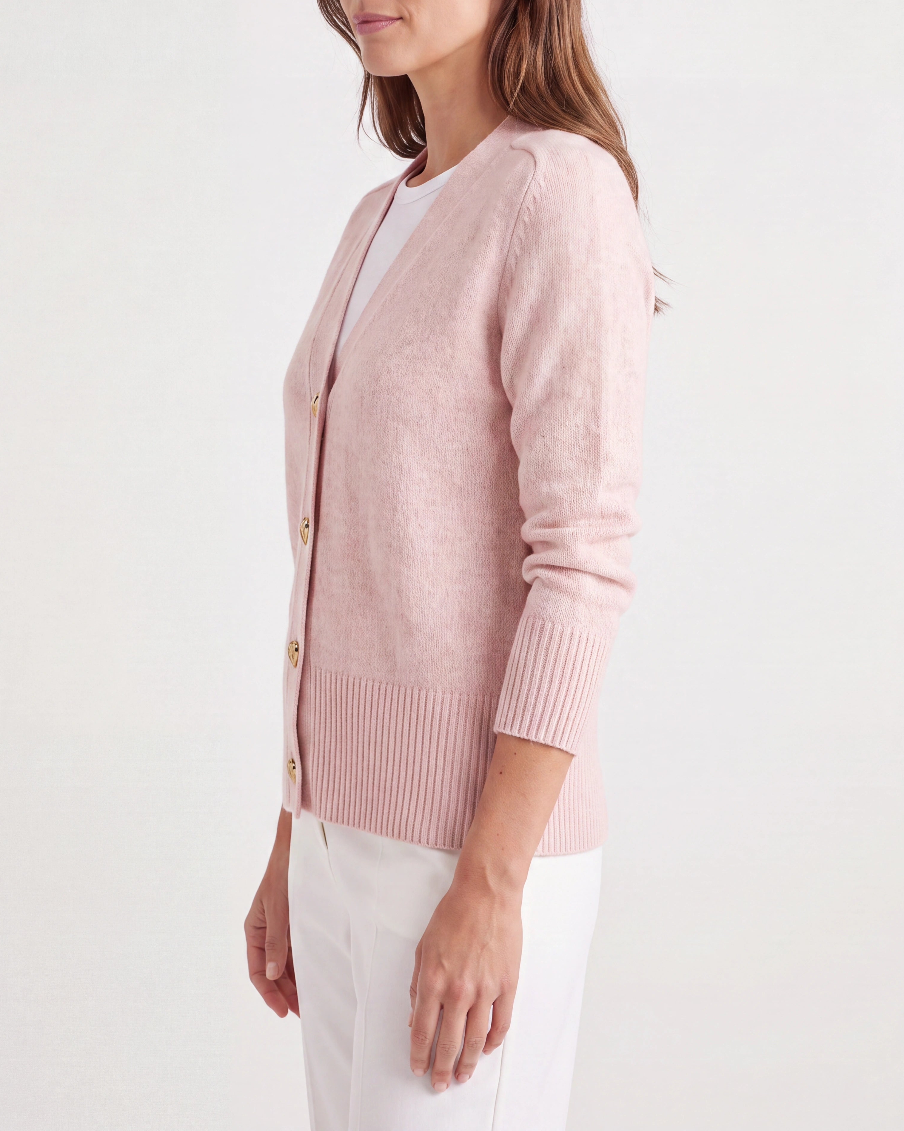 Women's Knit V Neck Button Up Cardigan