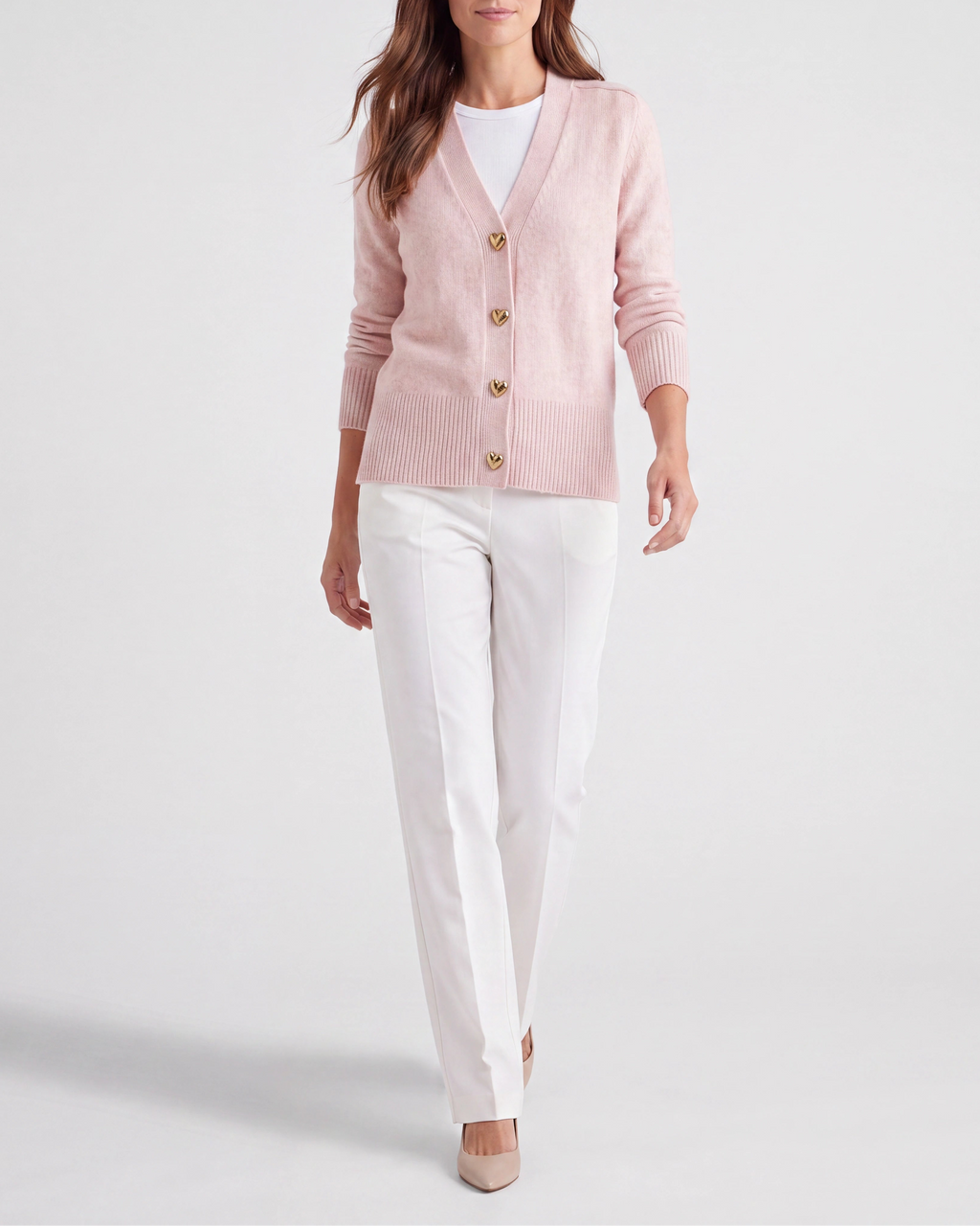 Women's Knit V Neck Button Up Cardigan