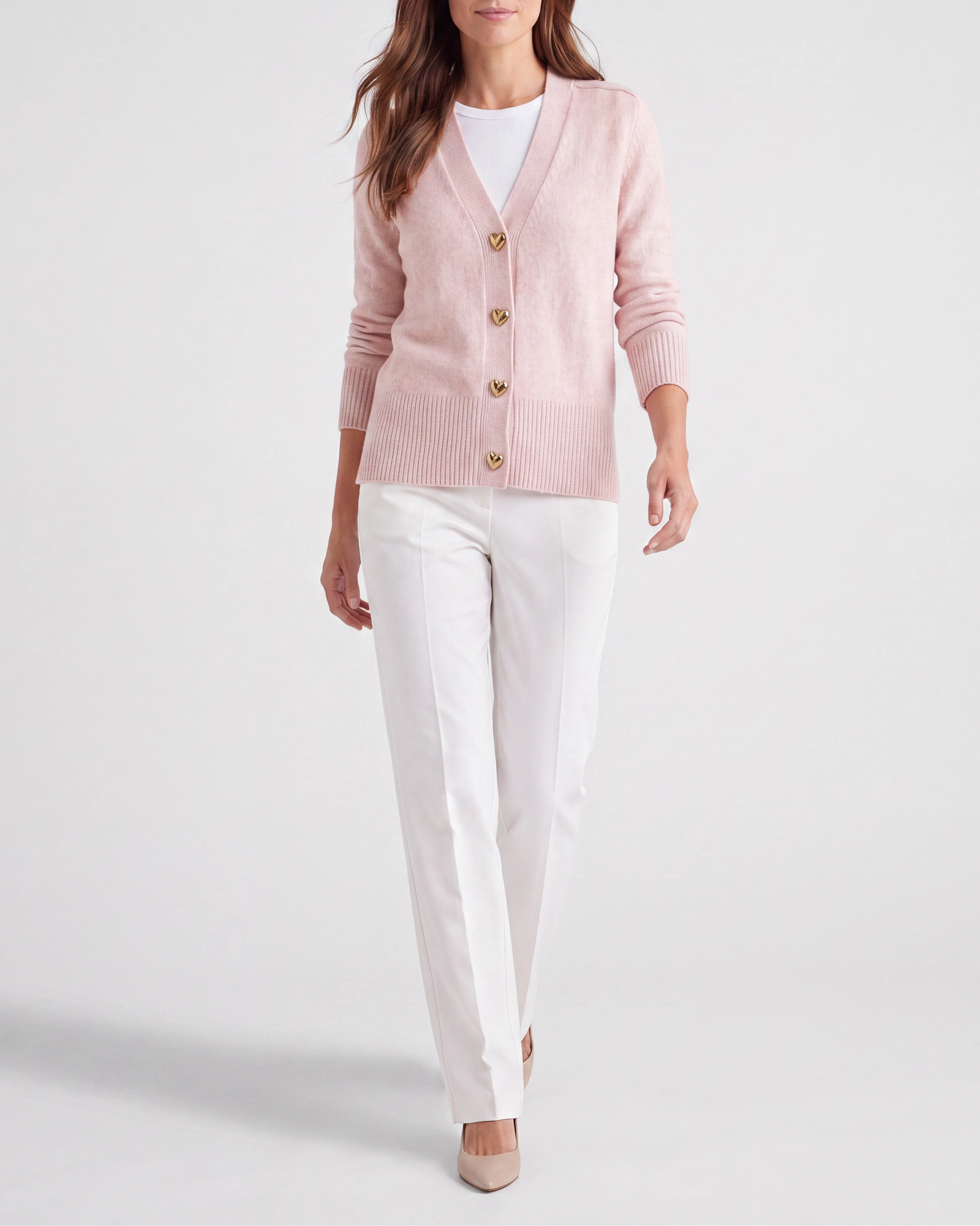 Women's Knit V Neck Button Up Cardigan